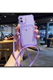 Iphone 11 Şeffaf Kartlıklı Boyun Askılı Ipli Kılıf