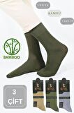 Bambu Erkek Soket Düz Uzun Çorap Klasik Yazlık Dikişsiz 3'lü Premium Set