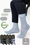 Bambu Erkek Soket Düz Uzun Çorap Klasik Yazlık Dikişsiz 5'li Premium Set