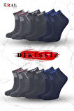 Erkek Unisex 6 Çift Pamuklu Basic Derbili Pamuklu Çorap