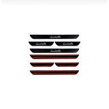 Alfa Romeo Guiletta 2012-2020 Modeller  Old Karbon Kapı Eşiği 4 Parça Krom Yazılı