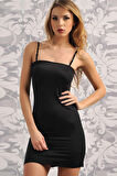 Mikropolyamid Kumaşlı Askıları Çıkabilen Straplez Kısa Elbise Altı Kombinezon