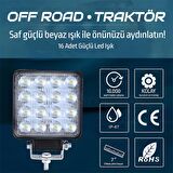 10 Adet OFF ROAD Beyaz Led Sis Farı Kare Çalışma Lambası 12/24V