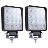 2 Adet OFF ROAD Beyaz Led Sis Farı Kare Çalışma Lambası 12/24V