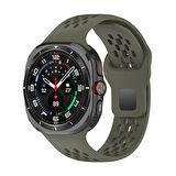 Samsung Galaxy Watch Ultra 47mm Uyumlu Kordon Yüksek Performanslı Sporcu Delikli Silikon Kayış