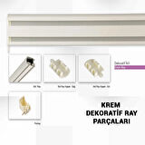 Krem Dekoratif Perde Kornişi Alüminyum Dekoratif Ray Modern Rustik 