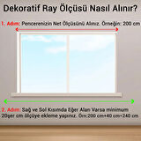 Krem Dekoratif Perde Kornişi Alüminyum Dekoratif Ray Modern Rustik 