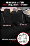 Smart Forfour  Uyumlu 5 KOLTUK TAM SET TAY TÜYÜ OTO KOLTUK KILIFI KIRMIZI DETAYLI