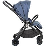 Kraft Onyx Tek elle kapanabilen Bebek Arabası Blue Denim