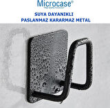 Microcase Güçlü Yapışkanlı Metal Banyo Mutfak Eşya Havlu Vb Ürün Askılığı - SİYAH AL4467 - 1  Adet 