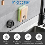 Microcase Güçlü Yapışkanlı Metal Banyo Mutfak Eşya Havlu Vb Ürün Askılığı - SİYAH AL4467 - 1  Adet 