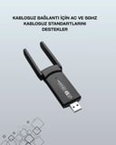 Yüksek Hızlı 1200 Mbps Çift Bant Usb Wifi Adaptör – Güçlü Sinyal, Geniş Uyumluluk