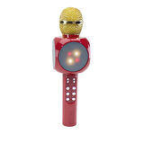 Karaoke  Mikrofon Bluetooth'lu Işıklı Şarjlı Süper Karaoke Red