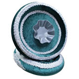 Kına Sepet Tepsi Takımı Zümrüt Yeşil Osmanlı Armalı