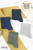 4'lü Kışlık Thermal Etkili Ince Örgülü Çorap, Lambswool Yünlü (kuzu Yünlü)