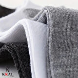 KRAL SOCKS Kadın - Erkek (10 ÇİFT ) Düz Desen Ekonomik Bilek Boy Patik Çorap