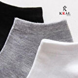 KRAL SOCKS Kadın - Erkek (10 ÇİFT ) Düz Desen Ekonomik Bilek Boy Patik Çorap