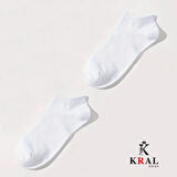 KRAL SOCKS Kadın - Erkek (10 ÇİFT ) Düz Desen Ekonomik Bilek Boy Patik Çorap