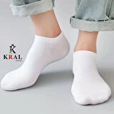 KRAL SOCKS Kadın - Erkek (10 ÇİFT ) Düz Desen Ekonomik Bilek Boy Patik Çorap