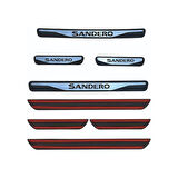 Sandero Kapı Eşiği 2008-2013 New Krom Kapı Eşiği 4 Parça Paslanmaz Çelik