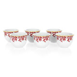 Mercan Kırmızı 18 Parça Çay + Mırra Set Hediye Kutulu