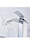 Krom Çanak Lavabo Bataryası Oval Havza Model Uzun/yüksek Gümüş Gri Lavabo Musluğu Çift Girişli