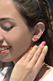 Kırmızı İnci Top Küpe 4 mm