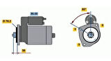 Kraftvoll 11010073 Mars Motoru 12V 10 Dış 2.0Kw Transporter T4 2.4 2.5Tdı 91>04 (Bosch Type)