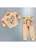 75084 LEOPAR KALPLİ TAKIM BEJ