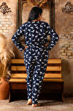 Nisanca Büyük Beden Kadın Polar Peluş Pijama Takımı