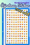 Öğretmenler Için Motivasyon Sticker Seti 1386 Adet Karışık Kedi Emoji