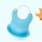 Buffer® Çocuk Bebek Mama Önlüğü Dökülme Engelleyici Bükülebilir Mavi