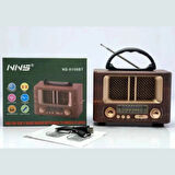 Buffer® Küçük Mini Boy Retro Ahşap Tasarım Bluetooth Hoparlörlü Radyo – Fm/am Destekli, Şarjlı Ve Taşınabilir Radyo Ns-8108