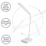 Buffer® İnce Uzun Usbli Dokunmatik 3 Kademeli 360 Derece Özel Göz Korumalı Led Lityum Masa Lambası