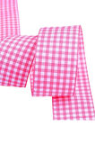 Tafta Ekoseli Kurdele 25 Mm Pembe 1 Metre