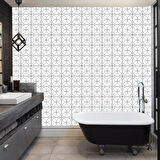 Leyloş Decohandy  Pvc Duvar Karosu 30x30cm 4'lü Paket - Siyah Daire Geometrik Desen  0,36m2