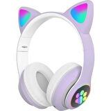 Leyloş Kedi Figürlü Bluetooth Kulaklık