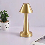 Buffer® Çatı Model Gold Renk Şarjlı Dokunmatik 3 Renkli Led Masa Lambası