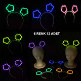 Leyloş Glow Stick Karanlıkta Yanan Fosforlu Yıldız Taç 12 Adet