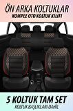 NiCe Shop Citroen C4 Uyumlu Koltuk Kılıfı Crystal Sarisi - Kırmızı