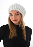 Wearflawless Kadın Beyaz Kalın Örgü Ponponlu Bere