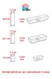 10'lu Set Modüler Kaşıklık Şeffaf Çekmece Içi Düzenleyici Mutfak Makyaj Banyo Buzdolabı Organizer