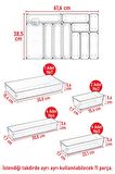 Yeni 11'li Set Modüler Organizer Mutfaklarda Çekmece Içi Kaşıklık