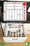 12'li Set Modüler Kaşıklık Mutfak Çekmece İçi Modüler Organizer Şeffaf Clear Moduler Organizer
