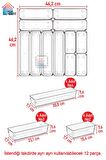 12'li Set Modüler Kaşıklık Mutfak Çekmece İçi Modüler Organizer Şeffaf Clear Moduler Organizer