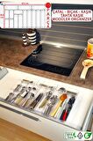 15'li Modüler Kaşıklık Organizer Çekmece Içi Şeffaf Düzenleyici Drawer Tahta Kaşık Kepçe Organizer