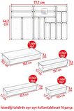 16'lı Set Modüler Kaşıklık Ve Kepçelik Çekmece Içi Düzenleyici Şeffaf Mutfak Organizer