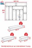 10'lu Set Modüler Kaşıklık Şeffaf Çekmece Içi Düzenleyici Mutfak Buzdolabı Organizer Düzenleyici Set