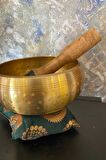 Pirinç Meditasyon Çanı Yoga Çanı Tibet Çanağı Singing Bowl 14 Cm