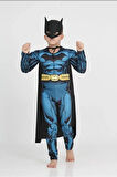 Batman Kaslı Çocuk Kostümü - Siyah & Mavi